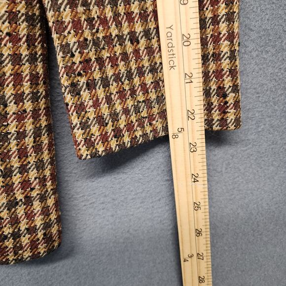 Vtg Pendleton Knockabouts Women Blazer 10 Wool Blend Tweed Faux Suede Collar USA - Picture 7 of 13